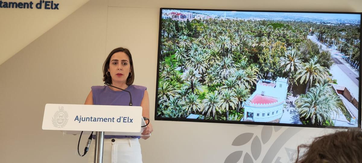 Esther Díez durante la rueda de prensa de este jueves en la que ha hecho balance de legislatura