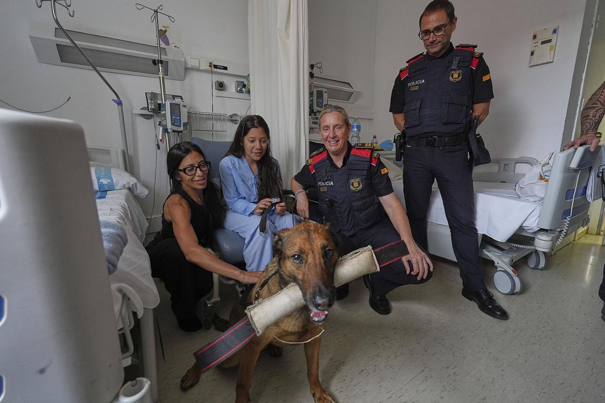 Les imatges dels Mossos d’Esquadra al Trueta per donar suport a la recerca pediàtrica