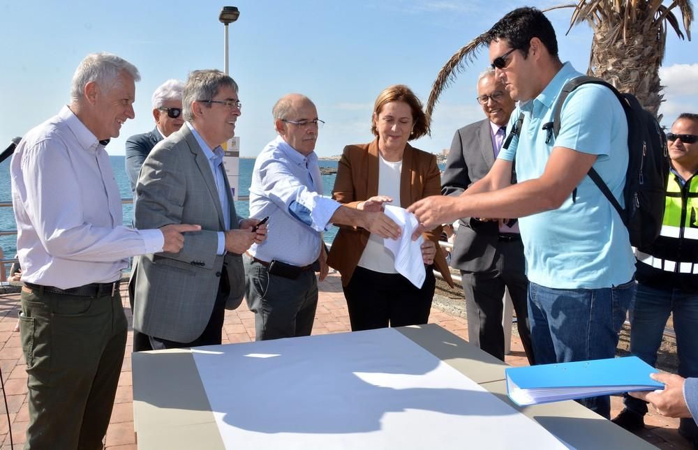 Inicio de las obras del paseo marítimo que unirá las playas de San Agustín con la de Las Burras.