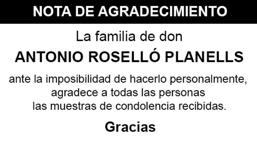 Nota Antonio Roselló Planells