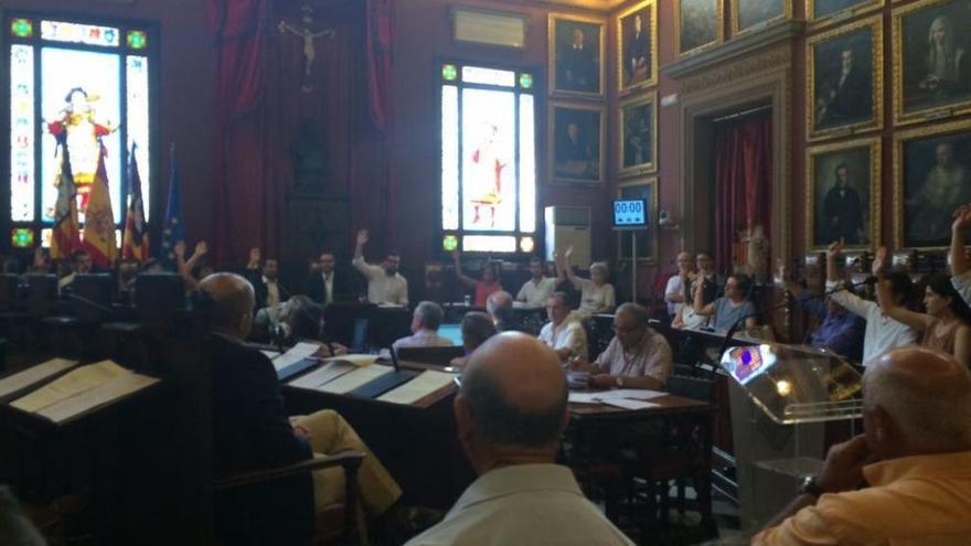 La votación en el Pleno del Ayuntamiento de Palma