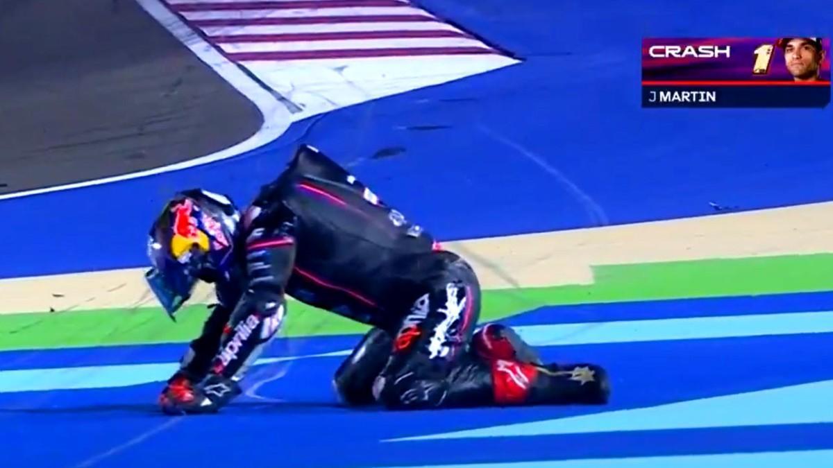 Jorge Martín, tras caer en Qatar