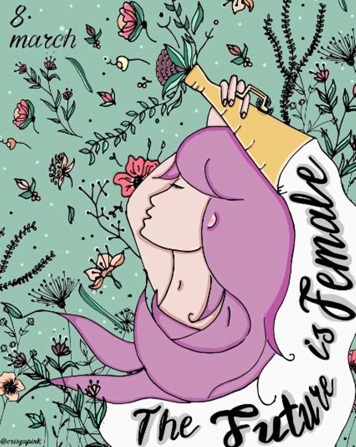 Ilustración de Crisgapink por el Día Internacional de la Mujer.