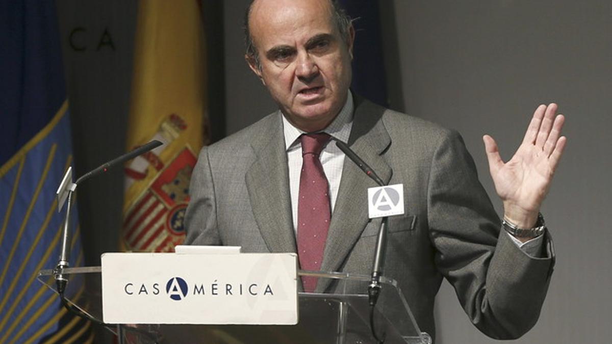 El  ministro de Economía, Luis de Guindos, el jueves en Madrid.