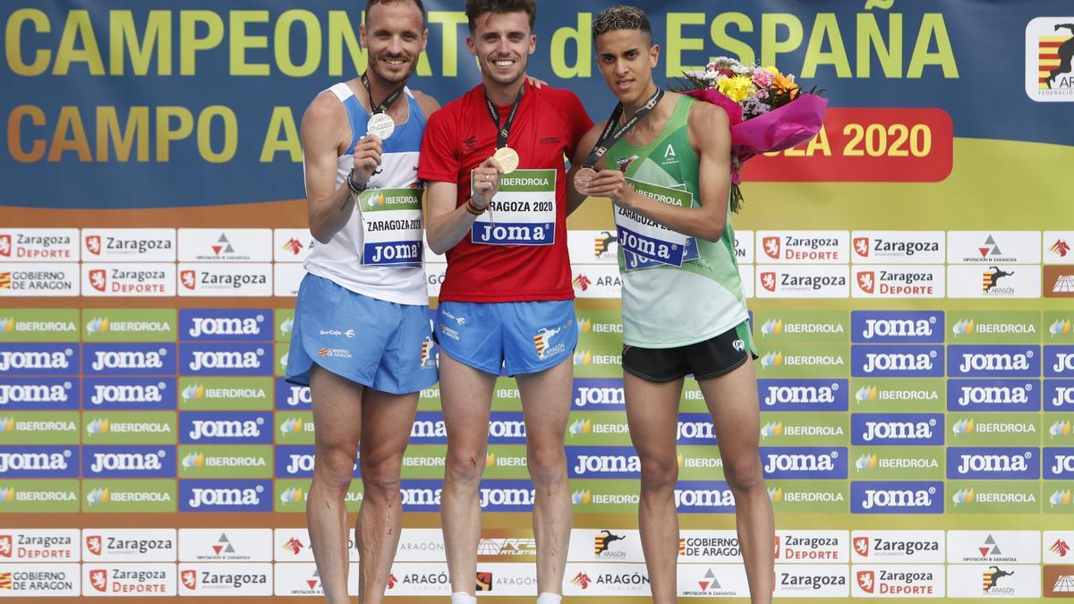 El último podio masculino con los aragoneses Carlos Mayo y Toni Abadía.