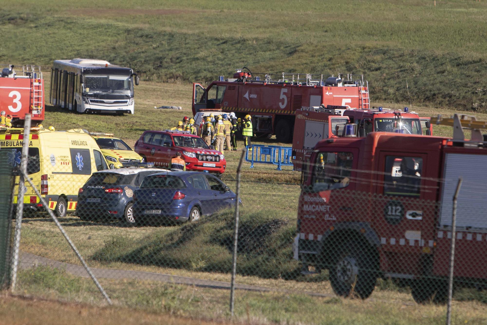 Simulacre d'accident aeri a l'aeroport de Girona