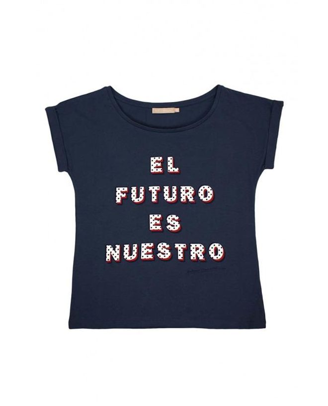 Camiseta azul con mensaje El futuro es nuestro