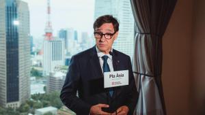 El president de la Generalitat, Salvador Illa, en una comparecencia desde Tokio