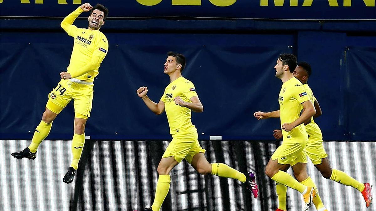 Trigueros, celebrando un gol ante el Arsenal