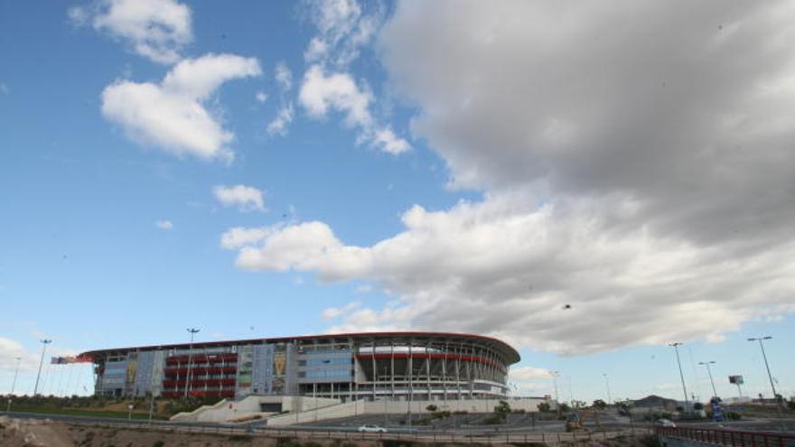 Imagen del estadio Nueva Condomina tomada en el día de ayer
