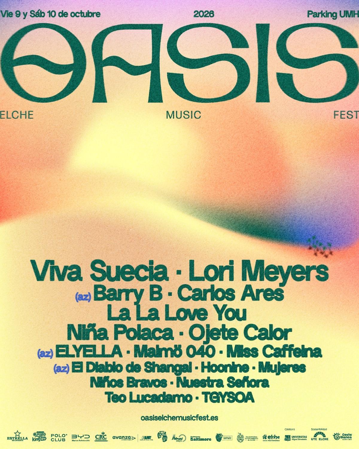 Programa de la segunda edición del festival Oasis Elx Music Fest