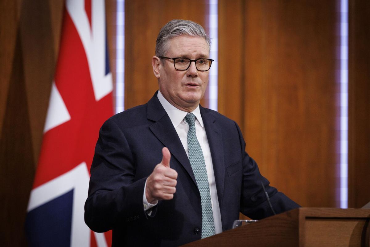 El primer ministro británico, Keir Starmer, este lunes.