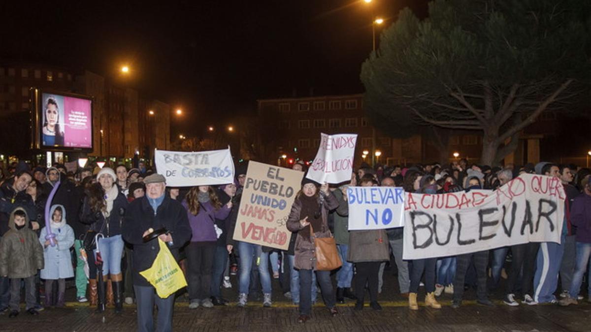 Vecinos del barrio de Gamonal, en la manifestación de este domingo.