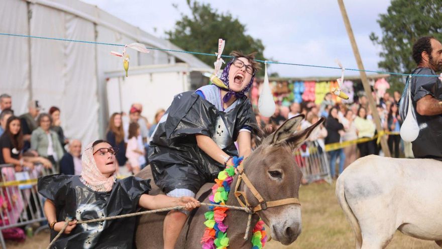 Burros a todo trapo en la &quot;loca galopada asnal&quot; de las fiestas de Collao (Siero): &quot;Nos lo hemos pasado genial&quot;