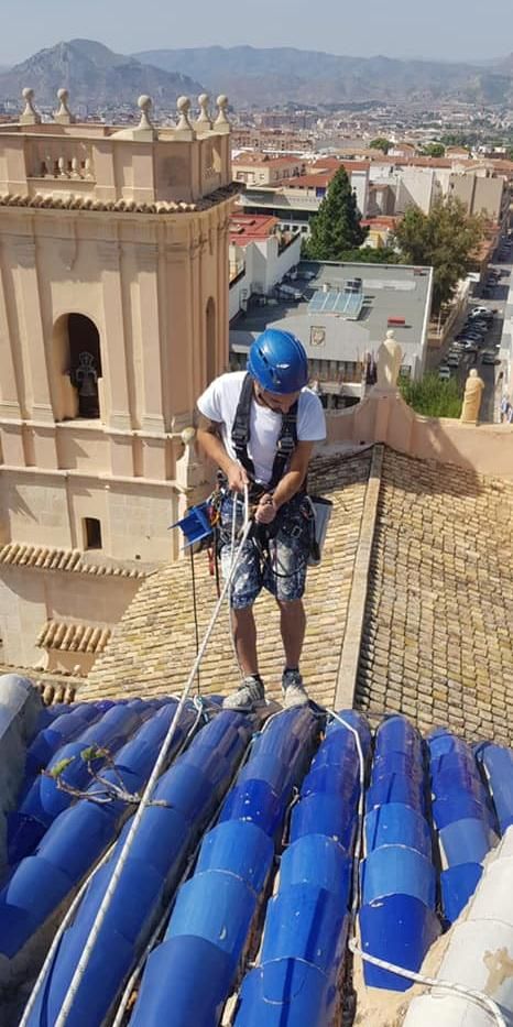 Los trabajos se han desarrollado empleando técnicas de escalada.