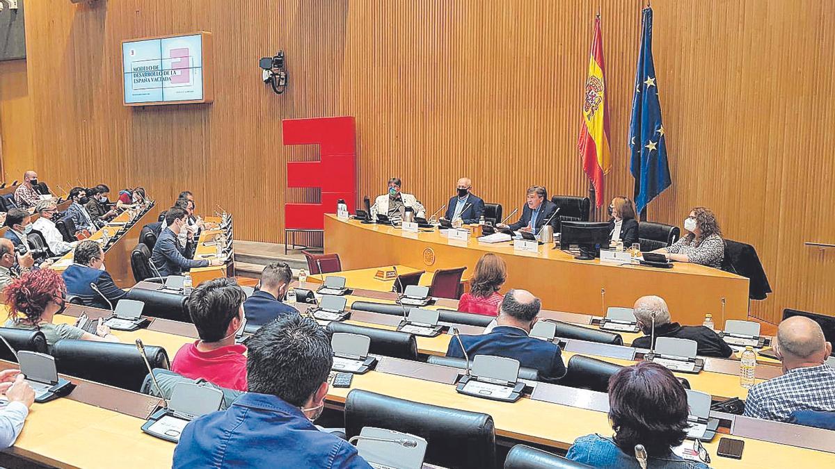 Presentación del modelo de desarrollo de la España vaciada, ayer en el Congreso.