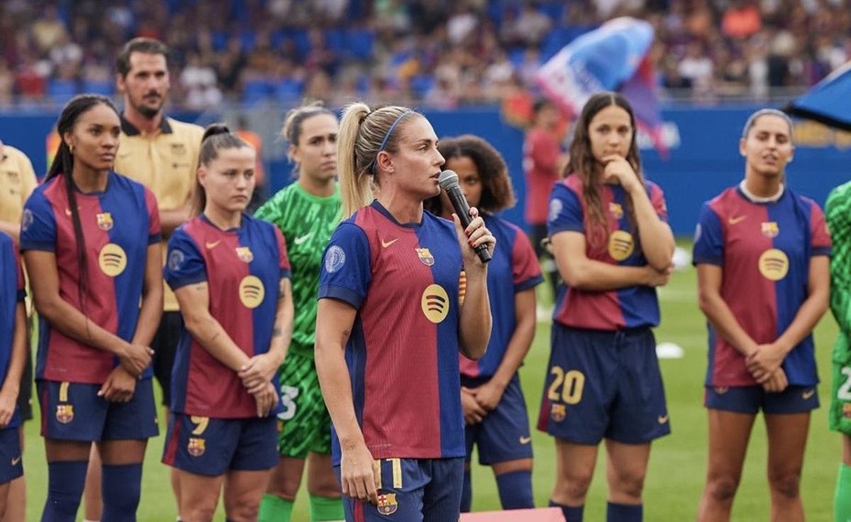 Alexia Putellas en la presentación del equipo en el Gamper