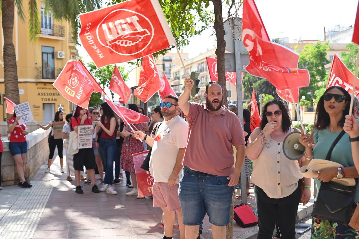 Manifestación comedores escolares en Castellón