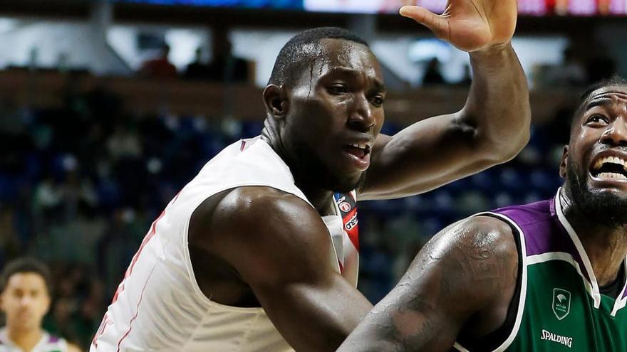 Michael Ojo durante el encuentro que disputó contra Unicaja en 2018