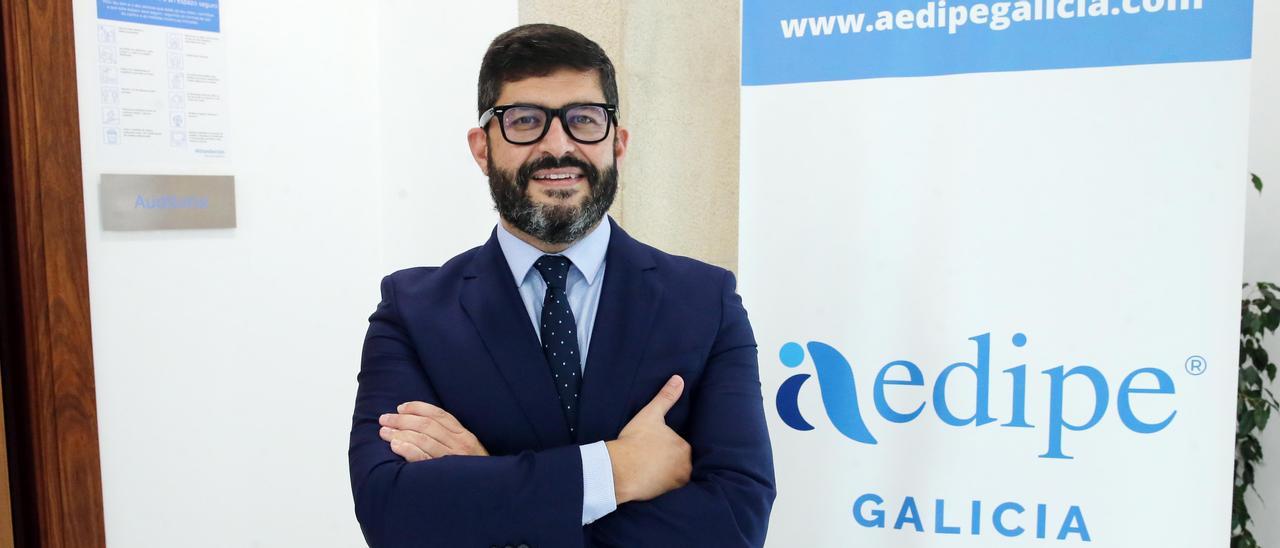 Emilio Pérez, presidente de Aedipe, en el 54 congreso, ayer en la Sede Afundación