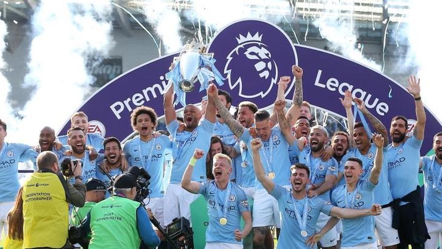 El Manchester City celebra la Premier League.