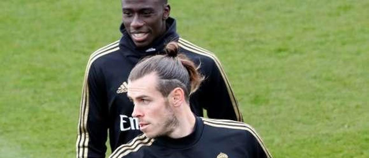 Bale, durante el entrenamiento de ayer del Madrid.