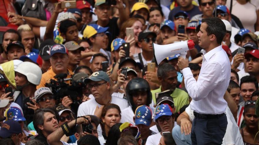 Las imágenes de la protesta impulsada por Guaidó en Venezuela