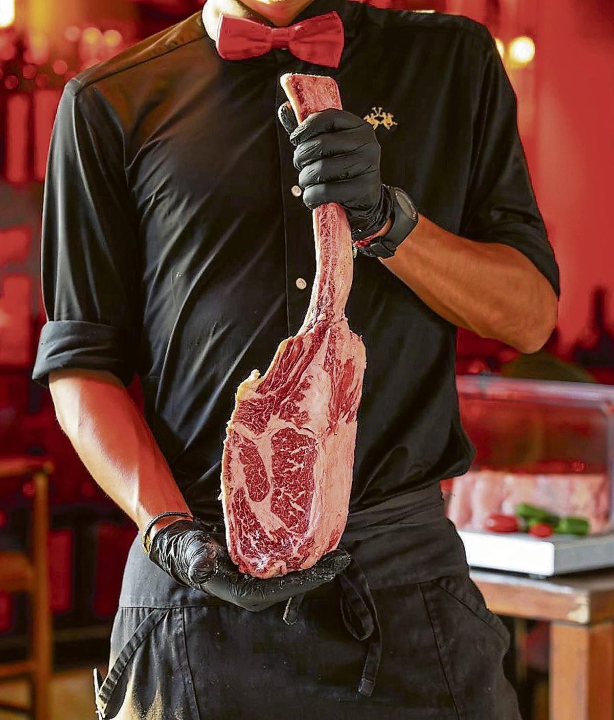 The restaurant offers cuts of meat from several countries.