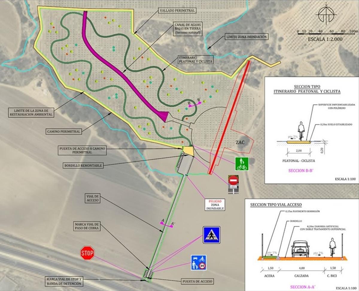Plano con la recreación en plan de la actuación.