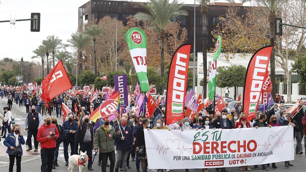 Manifestación por la sanidad pública en Córdoba, en una imagen de archivo.