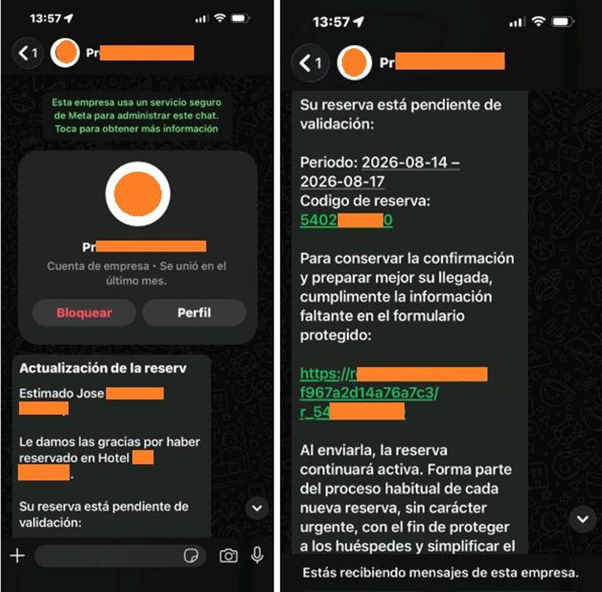 Imagen de esta nueva estafa de las reservas hoteleras que te llega al teléfono