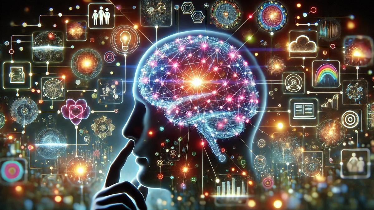 Recreación artística de cómo el cerebro anticipa el futuro.