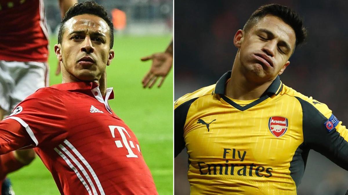 Thiago y Alexis vivieron sentimientos opuestos en el Bayern-Arsenal