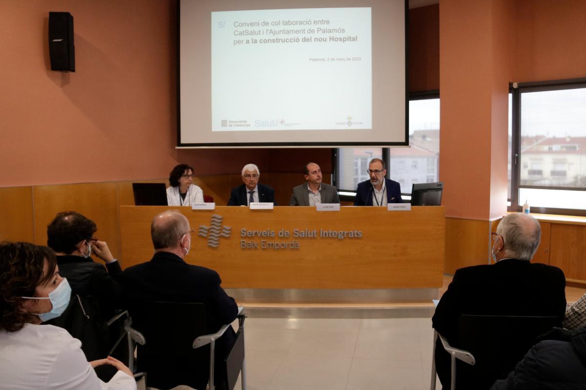 Roda de premsa de presentació del conveni per a la construcció del nou hospital de Palamós