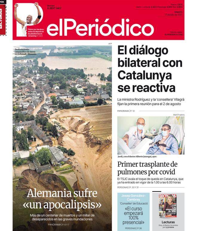 La portada d’EL PERIÓDICO del 17 de juliol del 2021