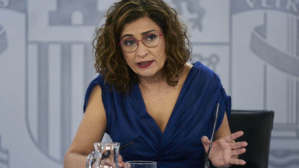 La ministra de Hacienda, María Jesús Montero, en rueda de prensa posterior a un Consejo de Ministros