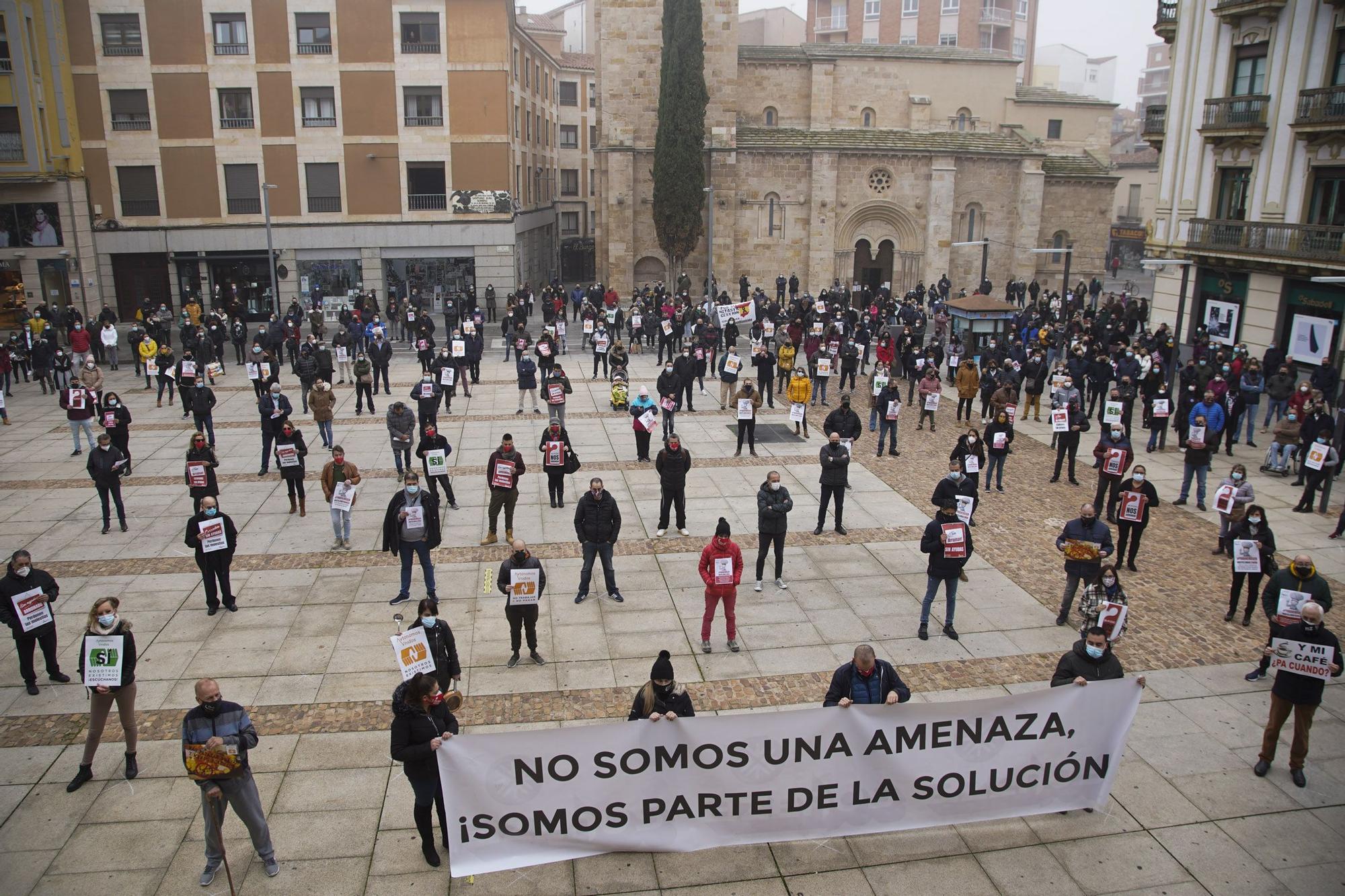 GALERÍA | La concentración de la hostelería en Zamora, en imágenes.