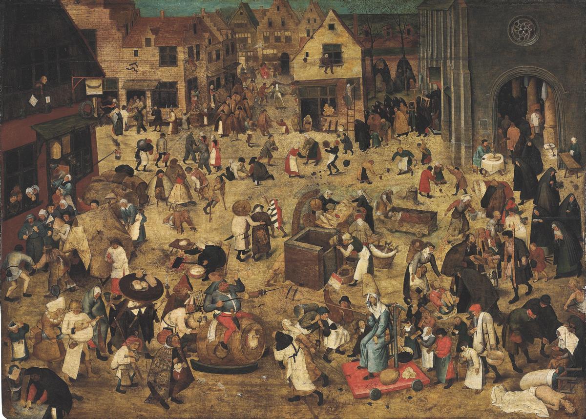 Lucha entre el Carnaval y la Cuaresma, según Brueghel el Joven.