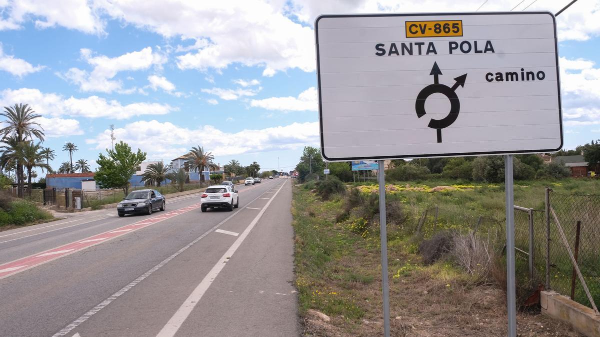 Imagen de archivo de la Carretera CV-865 que une Elx y Santa Pola.