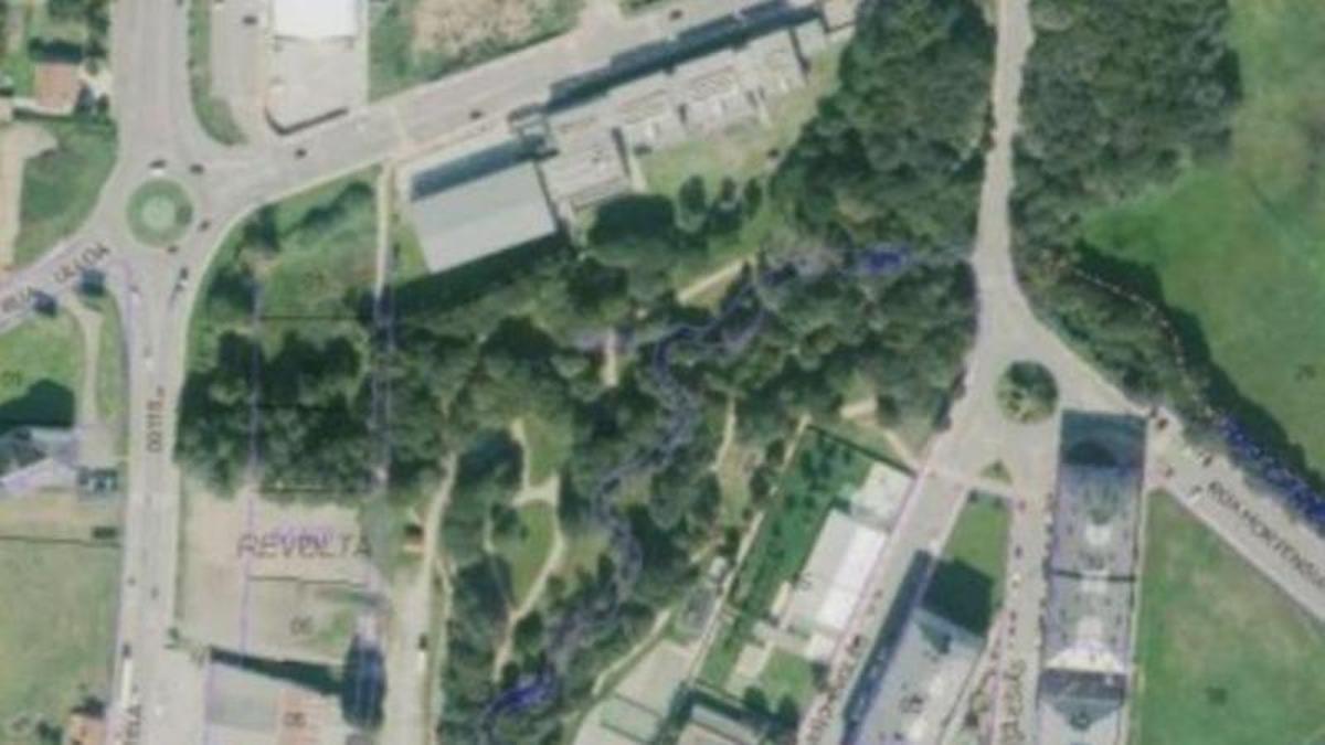 Plano de localización do treito no que se acondicionará o Paseo do Carboeiro.