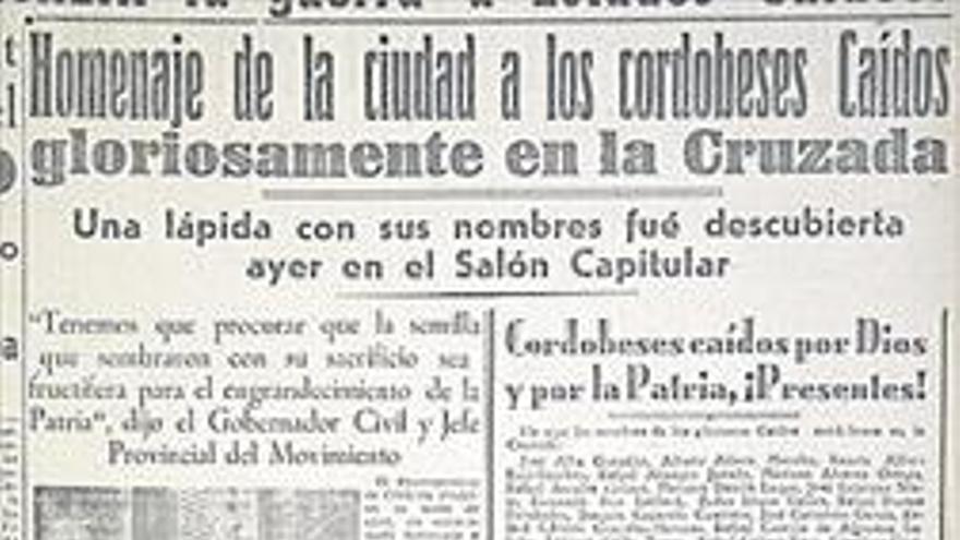 Hace 75 años Martes, 9 de diciembre de 1941 Homenaje de la ciudad a los cordobeses caídos en Rusia