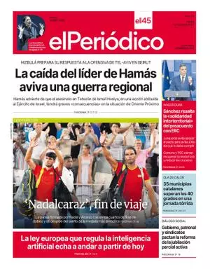 La portada de EL PERIÓDICO del 1 de agosto de 2024