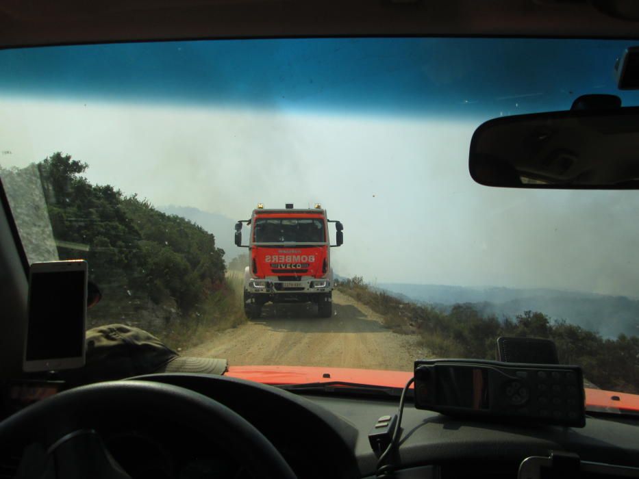 Imágenes del incendio forestal de Llutxent.