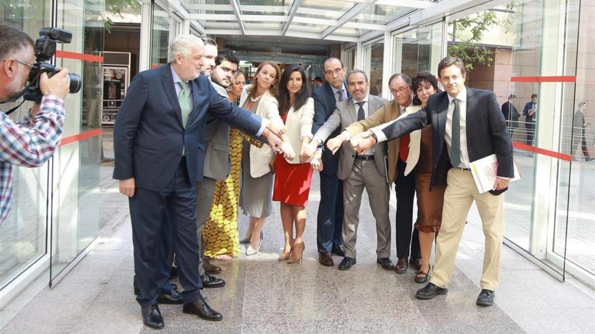 Los diputados de Vox en la Asamblea de Madrid