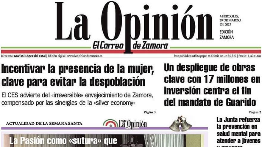 Los titulares del miércoles en Zamora