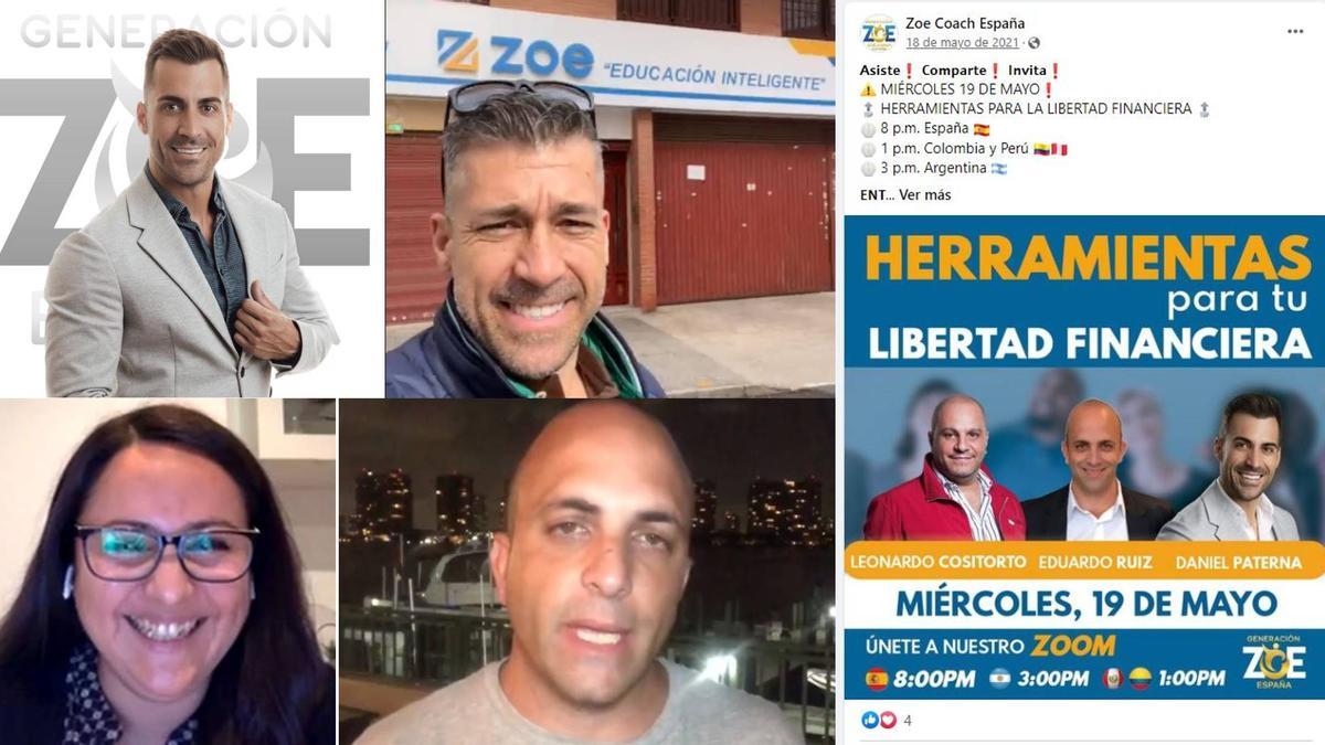 De izquierda a derecha y de arriba a abajo, Daniel Paterna, Camilo Paterna, una publicación que borraron de sus redes sociales, Priscilla Lantadilla y Eduardo Martín Ruiz