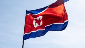Imagen de archivo de una bandera de Corea del Norte.