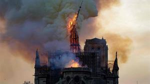 La catedral de Notre Dame, en llamas, el pasado 15 de abril del 2019.