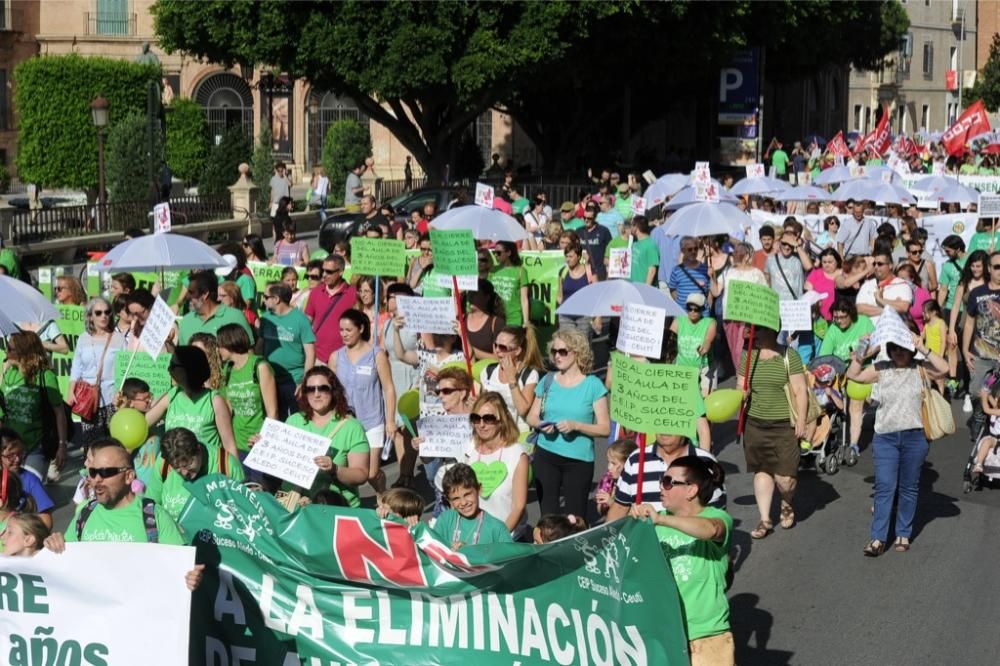 La protesta de educación en Murcia, en imágenes