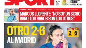 Esta es la portada de SPORT de hoy jueves, 26 de marzo de 2026